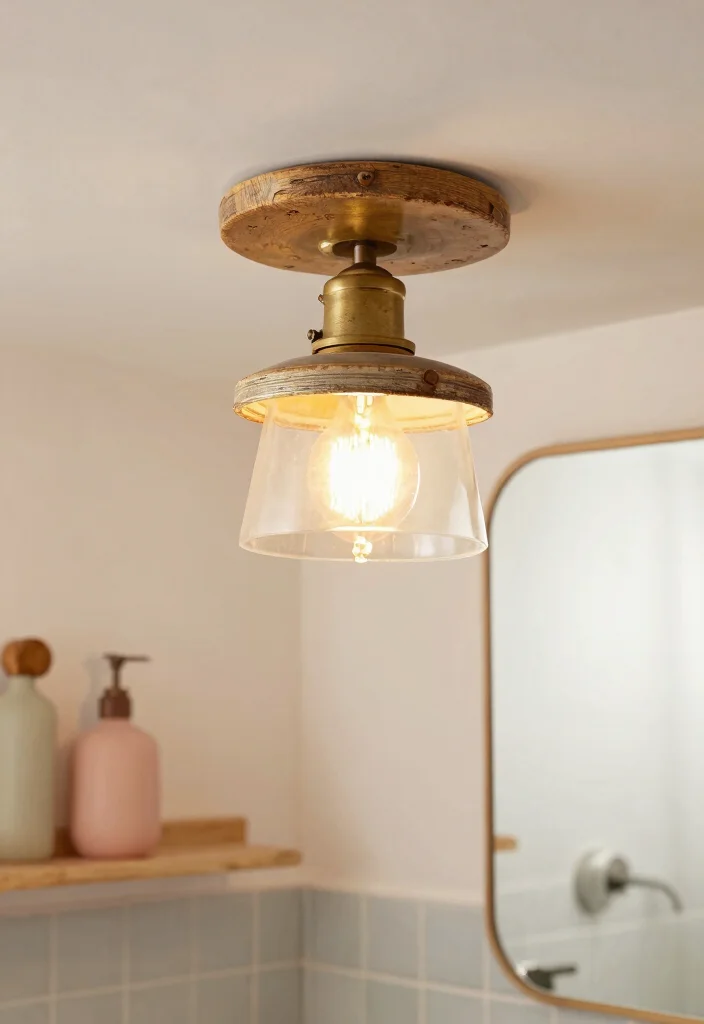 14 Bathroom Lamp Ideas That Provide Shadow-Free Lighting - 8. Upcycled Vintage Fixtures 1