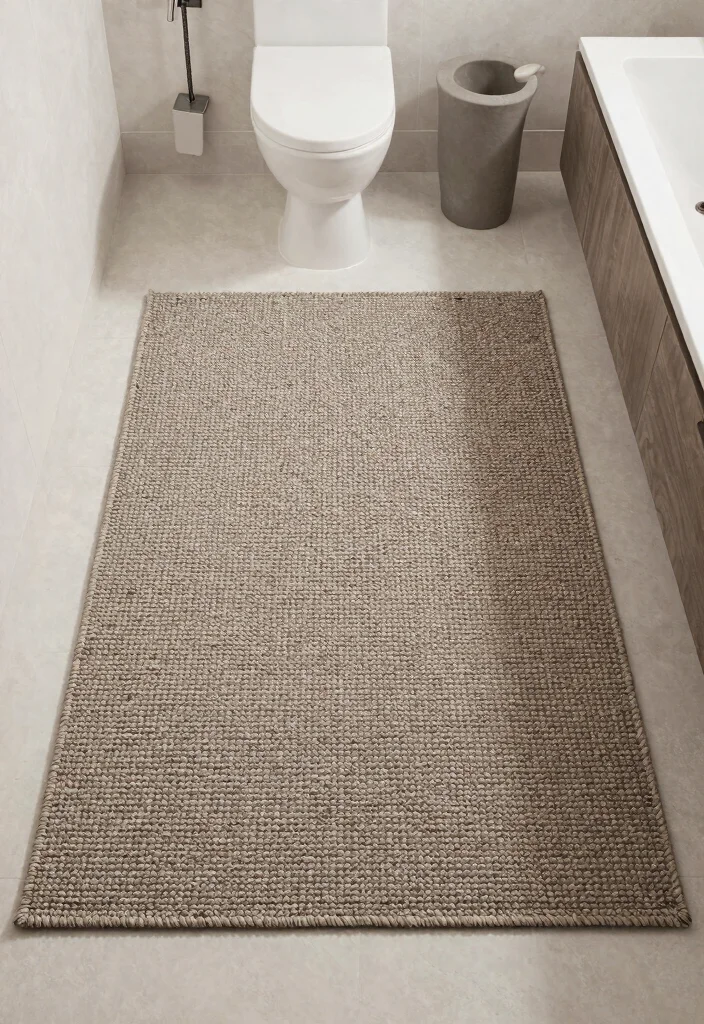 14 Bathroom Rug Ideas That Dry Fast and Stay in Place - 14. Textured Weave Rugs 1