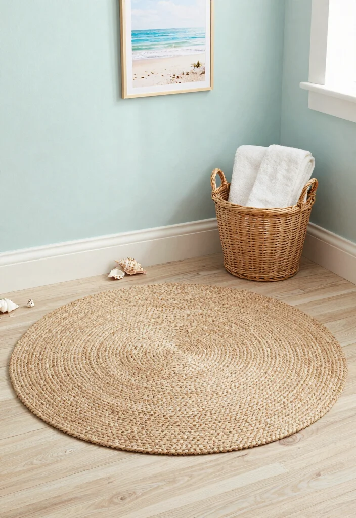14 Bathroom Rug Ideas That Dry Fast and Stay in Place - 3. Jute and Natural Fiber Rugs 1