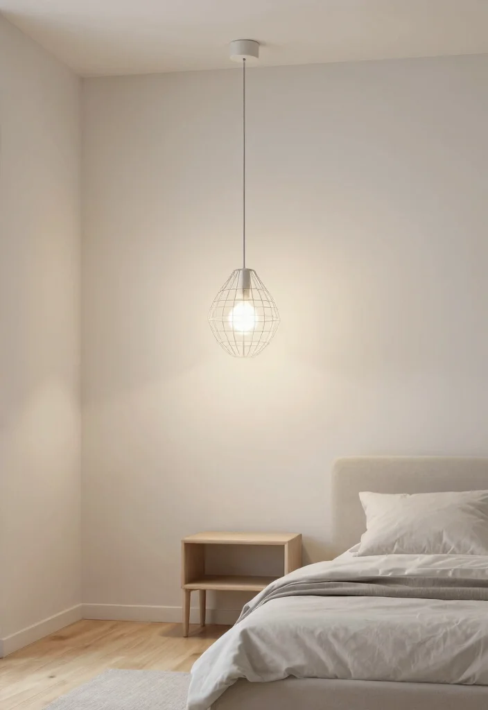14 Bedroom Pendant Light Ideas That Free Up Nightstand Space - 10. Minimalist Wire Frames 1