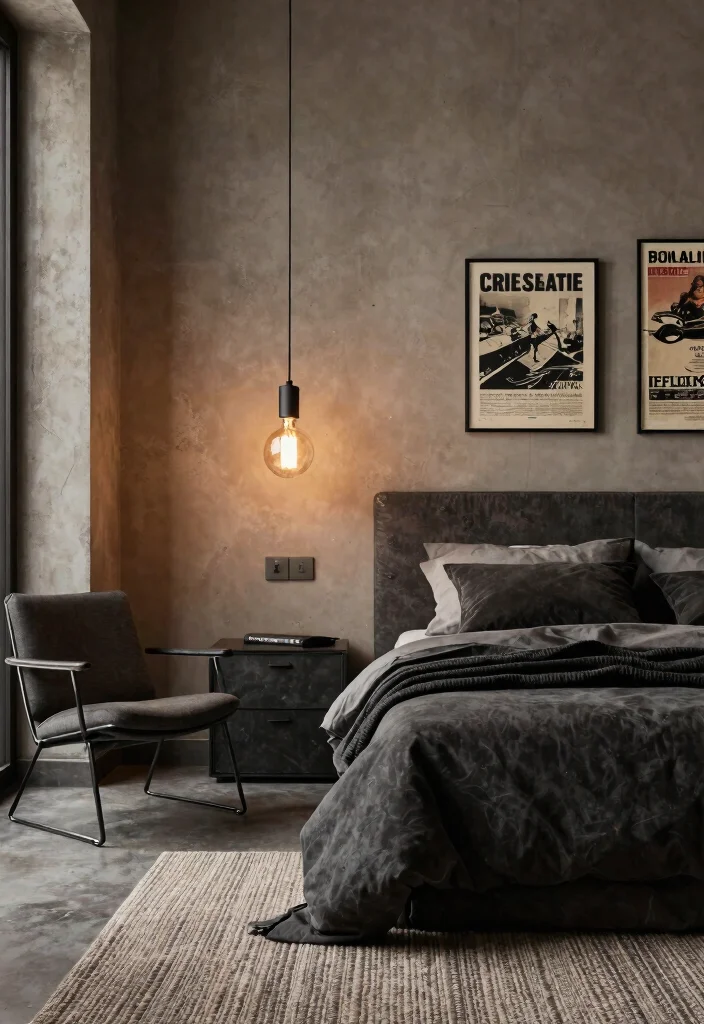 14 Bedroom Pendant Light Ideas That Free Up Nightstand Space - 2. Industrial Chic 1