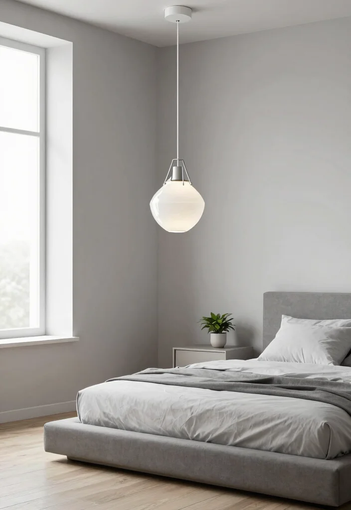 14 Bedroom Pendant Light Ideas That Free Up Nightstand Space - 4. Modern Minimalism 1