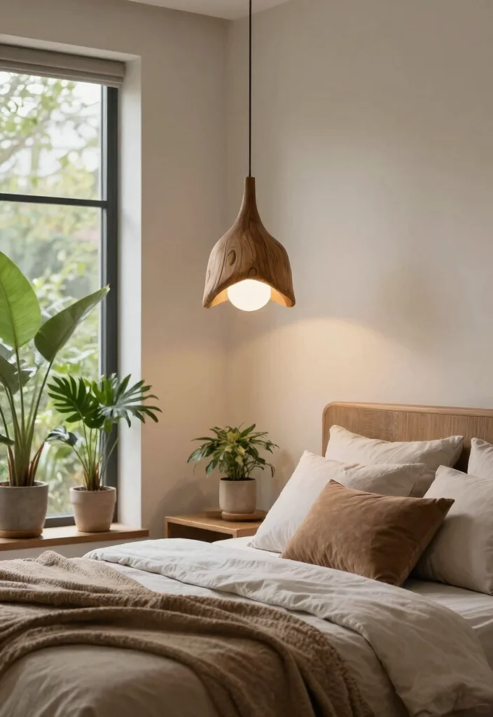 14 Bedroom Pendant Light Ideas That Free Up Nightstand Space - 6. Nature-Inspired Designs 1