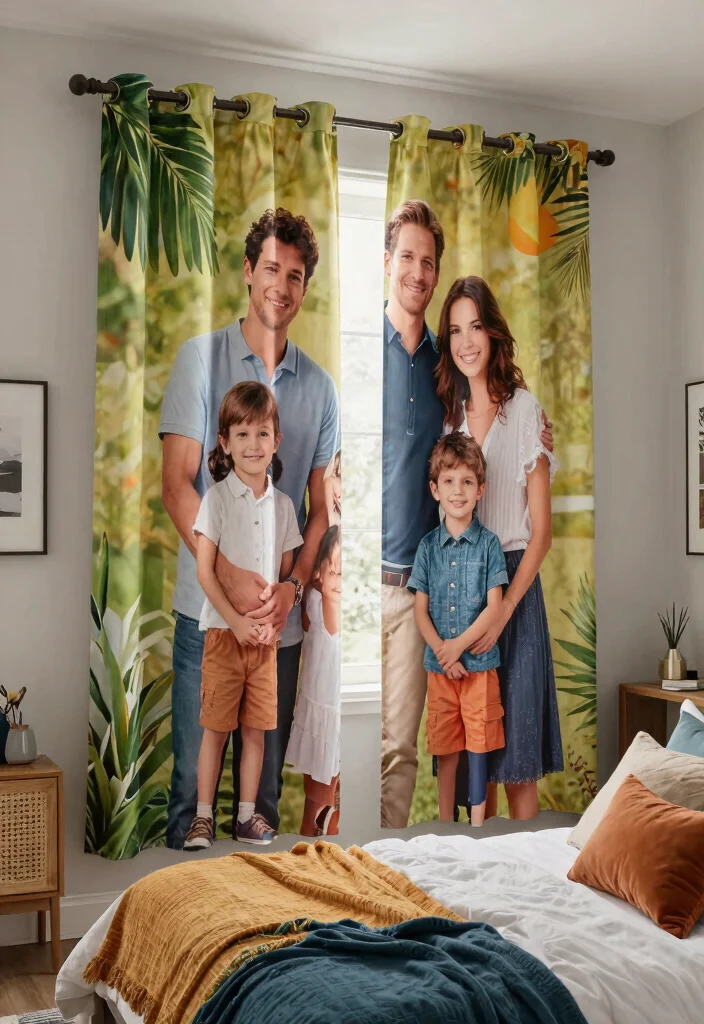 14 Bedroom Window Curtains That Block Light for Better Sleep - 14. Personalized Photo Curtains 1