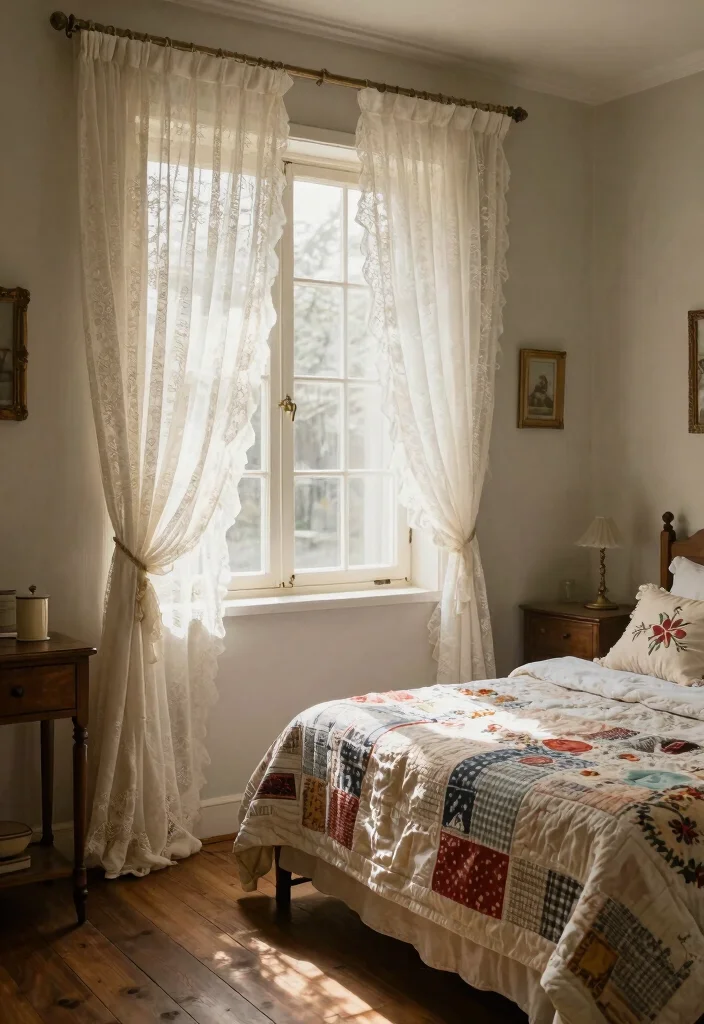14 Bedroom Window Curtains That Block Light for Better Sleep - 8. Vintage Lace Curtains 1
