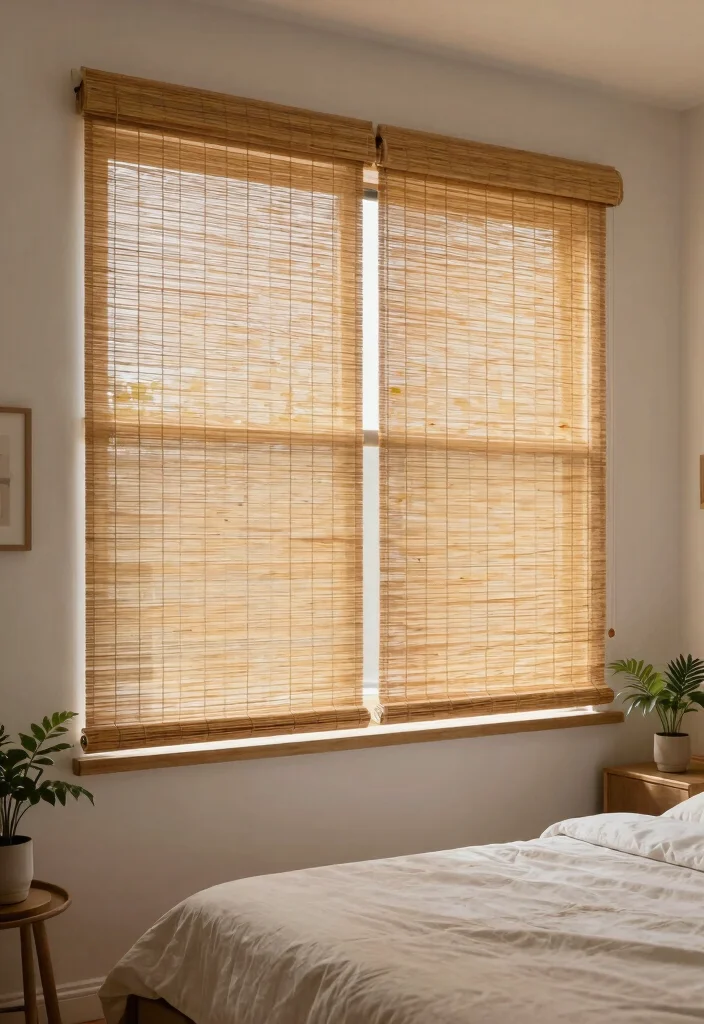 14 Bedroom Window Curtains That Block Light for Better Sleep - 9. Stylish Bamboo Shades 1