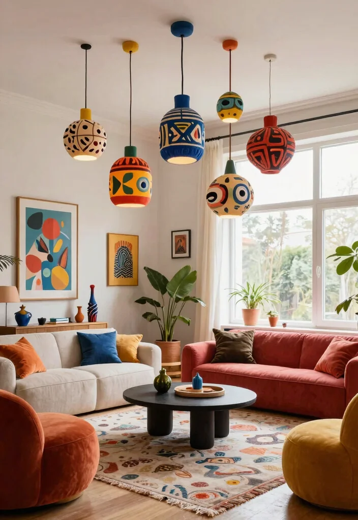 14 Clay Pendant Light Ideas That Add Warmth Without Looking Rustic - 7. Artistic Clay Designs 1