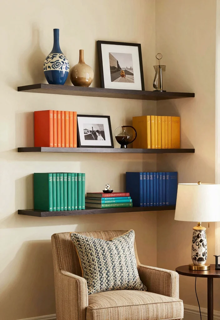 14 Corner Shelf Ideas Living Room Setups That Hide Dead Space - 3. Curated Display Shelves 1