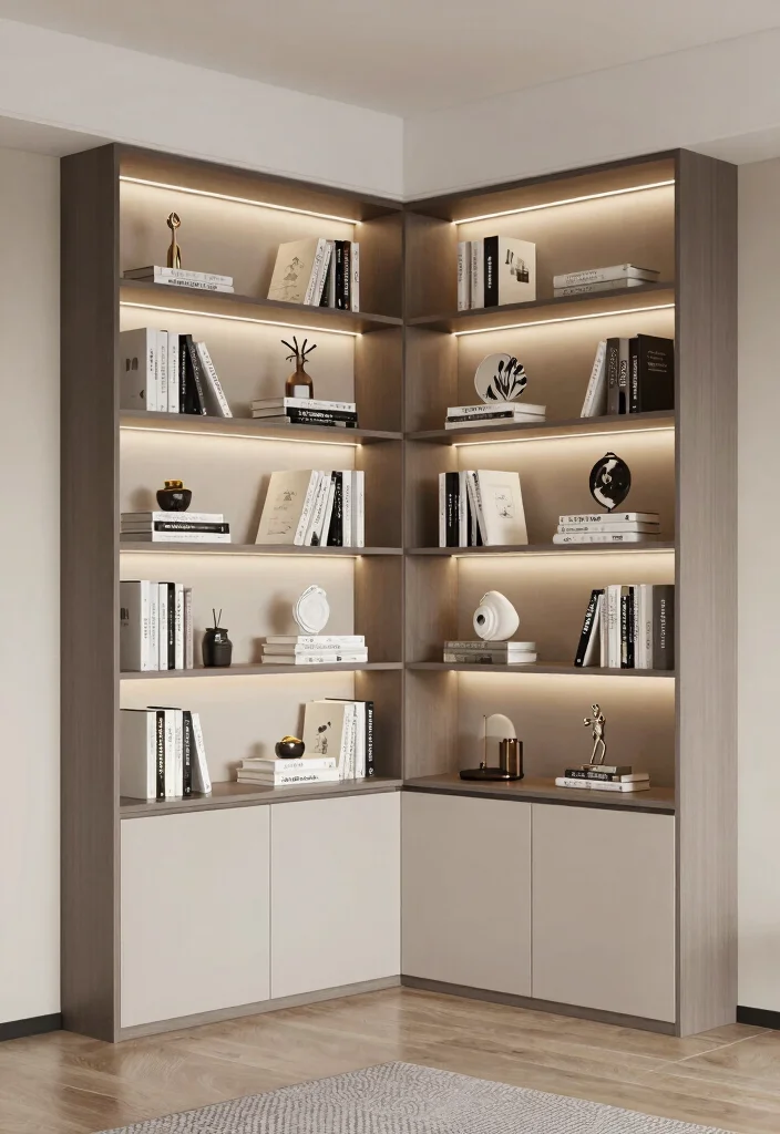 14 Corner Shelf Ideas Living Room Setups That Hide Dead Space - 8. Built-in Corner Shelves 1