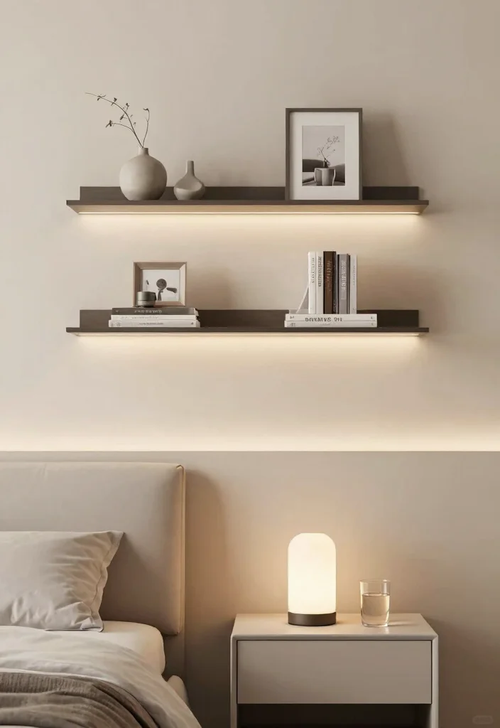 14 Cute Nightstand Decor Ideas That Don't Take Up Surface Space - 2. Floating Shelves 1