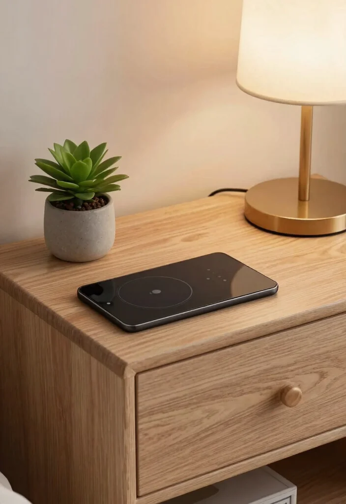 14 Cute Nightstand Decor Ideas That Don't Take Up Surface Space - 5. Wireless Charging Pads 1