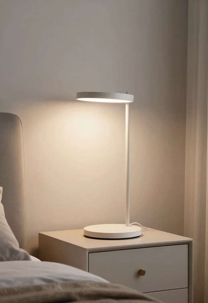 14 Cute Nightstand Decor Ideas That Don't Take Up Surface Space - 9. Minimalist Desk Lamp 1