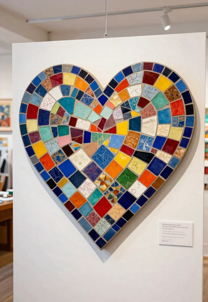 14 Heart Wall Art Ideas for Bedrooms and Nurseries on a Budget - 13. Heart Mosaic Art 1