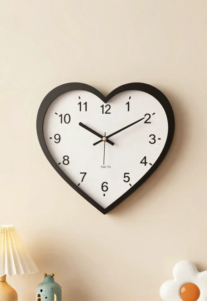 14 Heart Wall Art Ideas for Bedrooms and Nurseries on a Budget - 14. DIY Heart Wall Clock 1