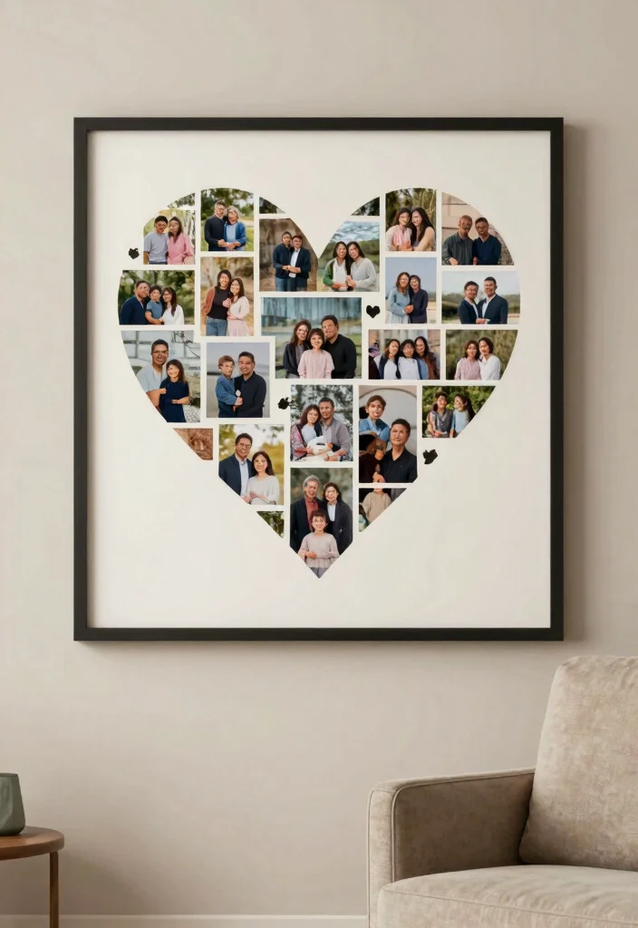 14 Heart Wall Art Ideas for Bedrooms and Nurseries on a Budget - 3. Framed Heart Collage 1
