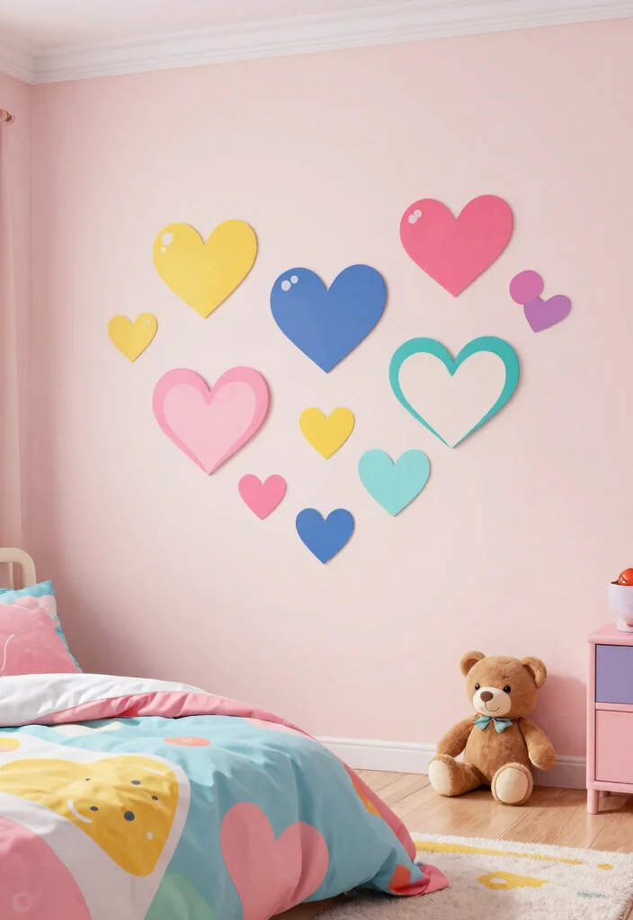 14 Heart Wall Art Ideas for Bedrooms and Nurseries on a Budget - 5. Heart-Shaped Wall Stickers 1