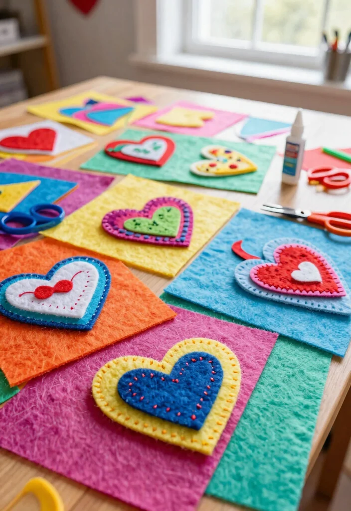 14 Heart Wall Art Ideas for Bedrooms and Nurseries on a Budget - 6. DIY Felt Hearts 1