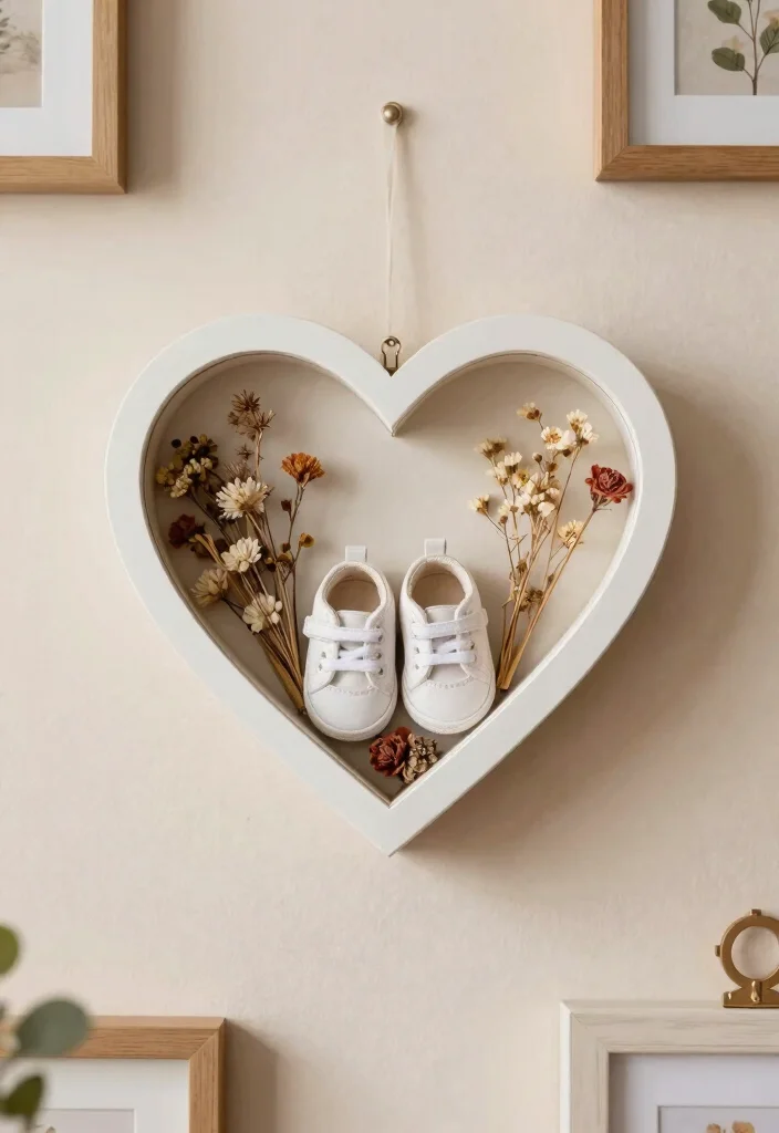 14 Heart Wall Art Ideas for Bedrooms and Nurseries on a Budget - 8. Heart-Shaped Shadow Boxes 1