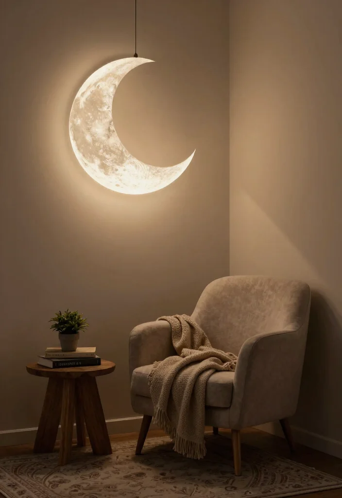 14 Moon Pendant Light Ideas That Create Soft Ambient Glow - 1. Celestial Corner: A Statement Piece 1