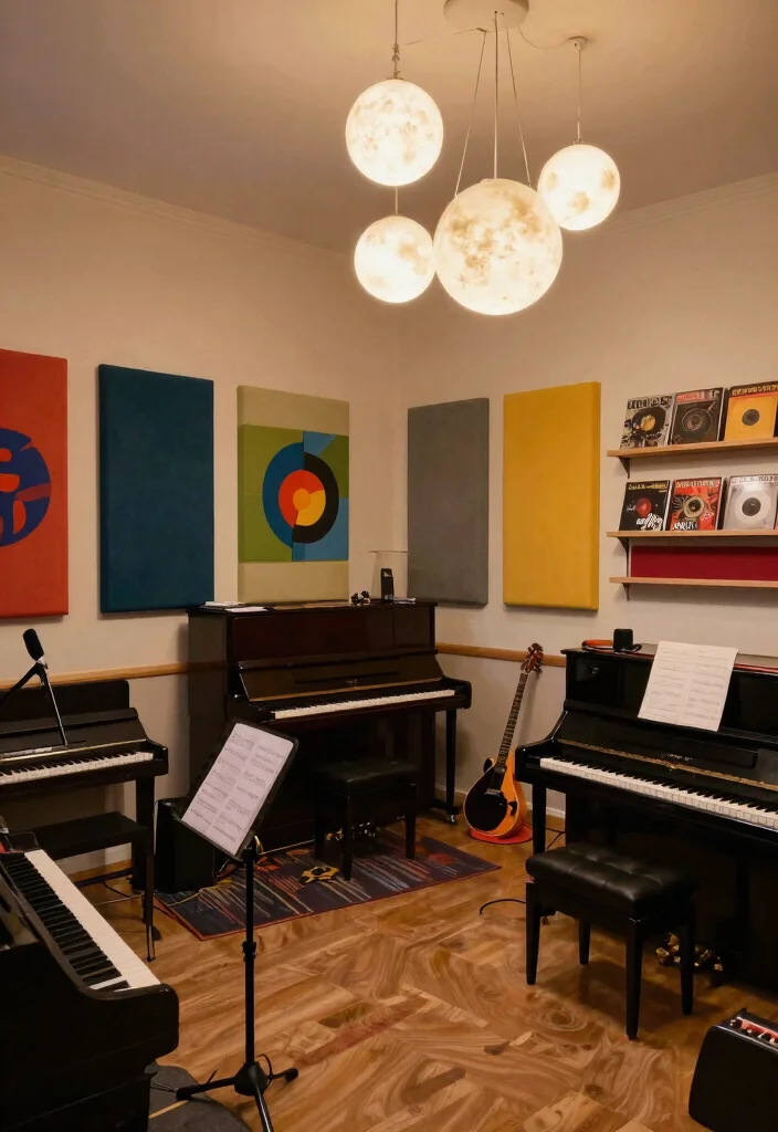 14 Moon Pendant Light Ideas That Create Soft Ambient Glow - 11. Music Room Vibes: Inspire Creativity 1