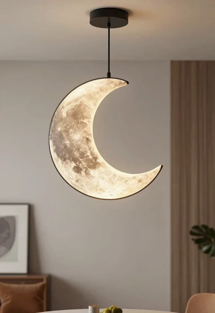 14 Moon Pendant Light Ideas That Create Soft Ambient Glow - 13. Artistic Expression: Custom Designs 1