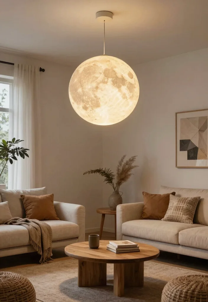 14 Moon Pendant Light Ideas That Create Soft Ambient Glow - 14. Sustainability Chic: Eco-Friendly Options 1