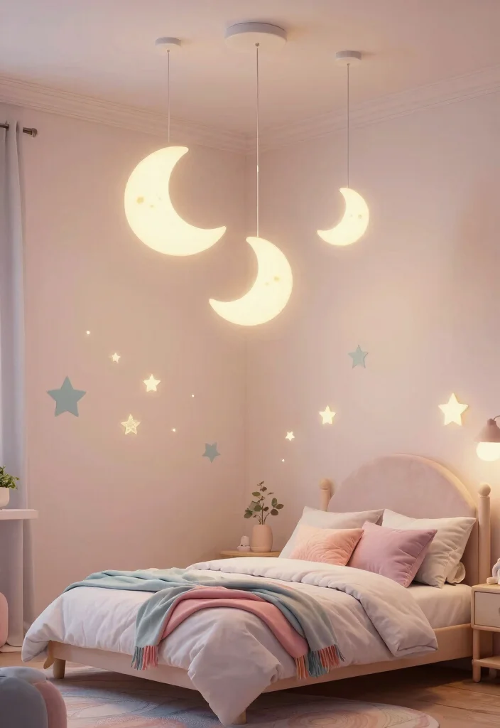 14 Moon Pendant Light Ideas That Create Soft Ambient Glow - 7. Playful Kid’s Room: Fun with Moonlight 1