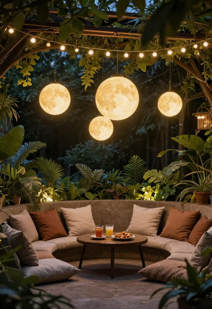 14 Moon Pendant Light Ideas That Create Soft Ambient Glow - 8. Outdoor Oasis: Patio Ambiance 1