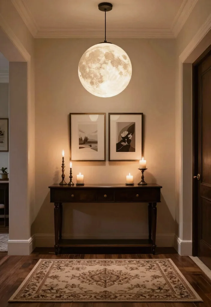 14 Moon Pendant Light Ideas That Create Soft Ambient Glow - 9. Entryway Elegance: First Impressions Matter 1