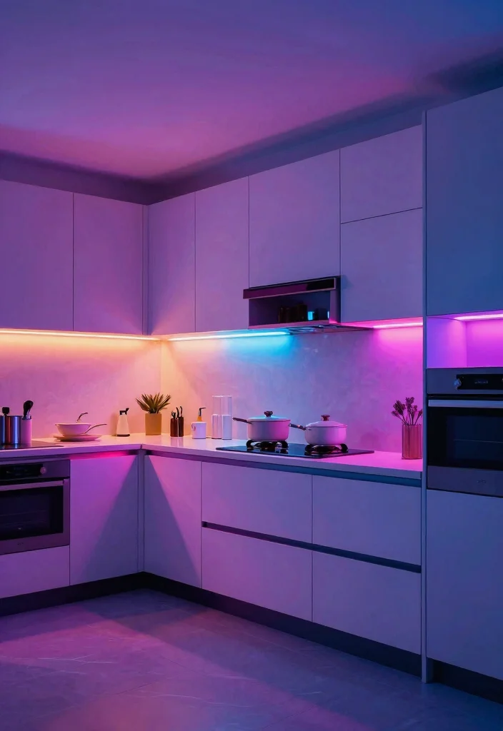 14 Pendant Light Kitchen Ideas That Don't Require Rewiring - 12. Modern LED Strip Lighting 1