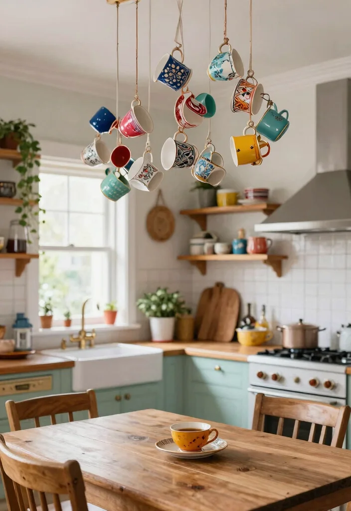 14 Pendant Light Kitchen Ideas That Don't Require Rewiring - 7. Vintage Teacup Lights 1