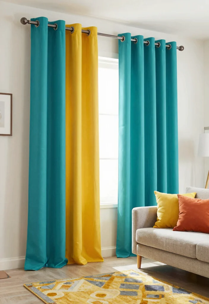 14 S Fold Curtains That Give You That Designer Ripple Look - 10. Color-Block S Fold Curtains 1