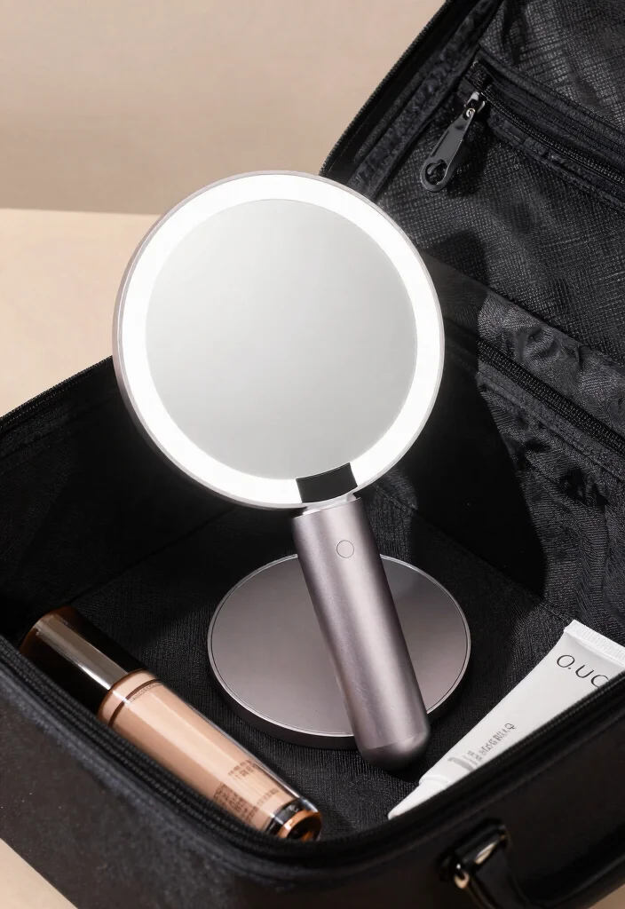 14 Vanity Mirror Ideas That Provide Perfect Lighting for Makeup - 14. Portable Makeup Mirrors with LED Lights 1