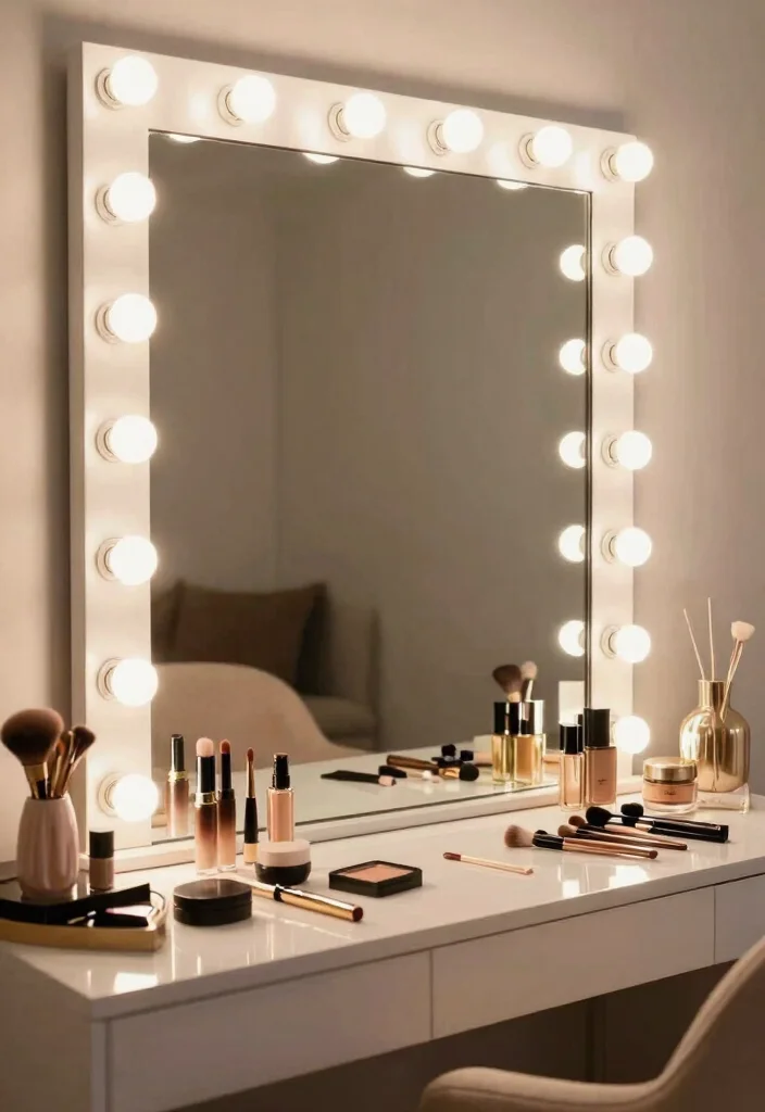 14 Vanity Mirror Ideas That Provide Perfect Lighting for Makeup - 4. Hollywood-Style Makeup Mirrors 1
