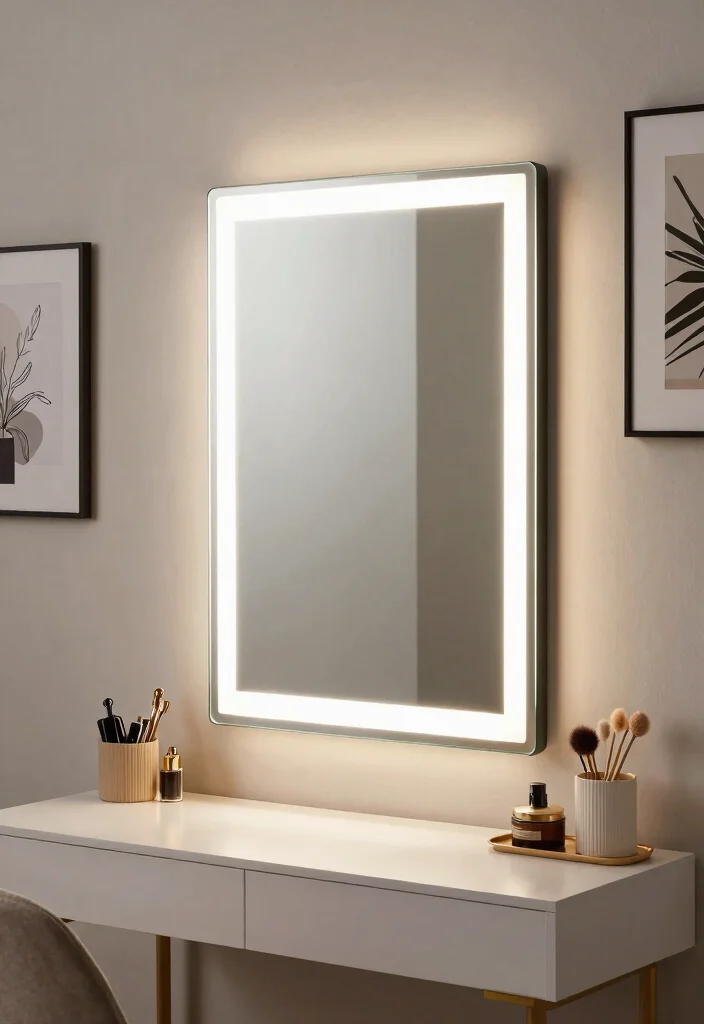 14 Vanity Mirror Ideas That Provide Perfect Lighting for Makeup - 6. Illuminated Wall Mirrors for Small Spaces 1