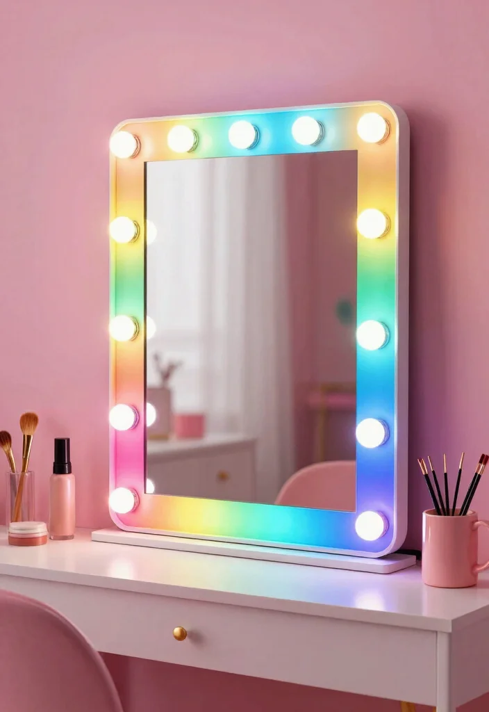 14 Vanity Mirror Ideas That Provide Perfect Lighting for Makeup - 9. Customizable LED Lighting Mirrors 1