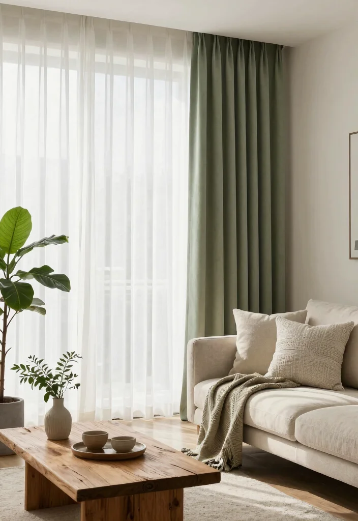 14 White Sheer Living Room Curtains for Privacy Without Darkness - 4. Textured Layering for Depth 1