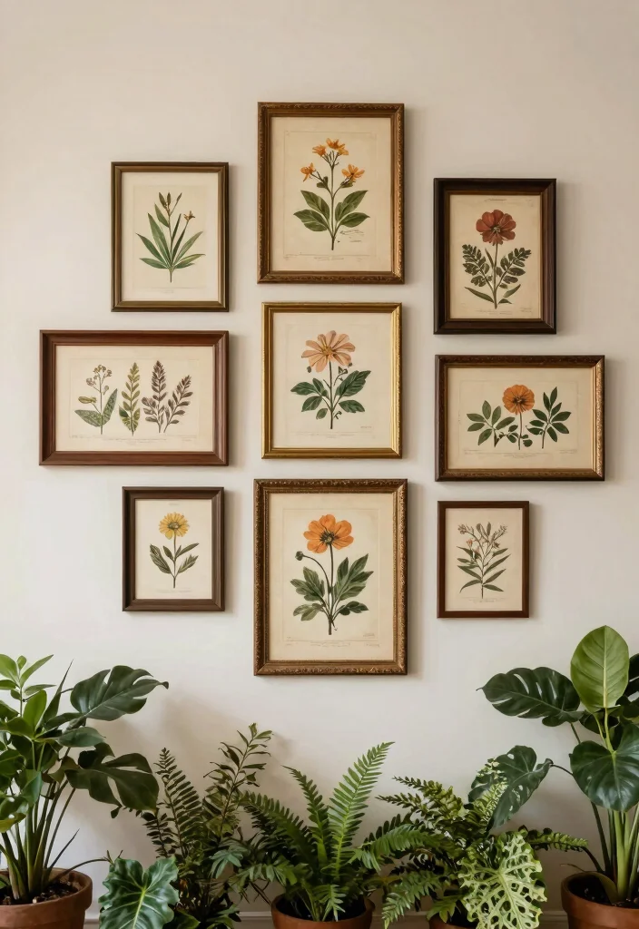 15 Antique Wall Decor Ideas That Look Expensive From Thrift Stores - 5. Vintage Botanical Prints 1