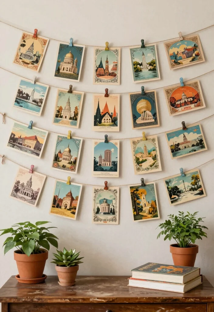 15 Antique Wall Decor Ideas That Look Expensive From Thrift Stores - 6. Vintage Postcards 1