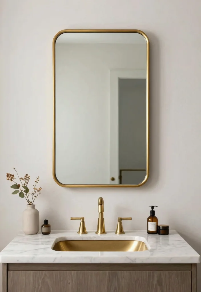 15 Brass Bathroom Mirror Ideas That Don't Tarnish in Steam - 15. Custom-Made Brass Mirrors 1
