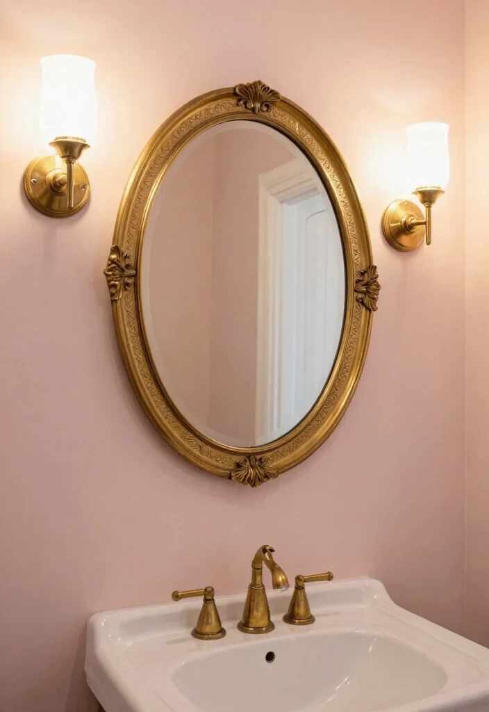 15 Brass Bathroom Mirror Ideas That Don't Tarnish in Steam - 9. Vintage Oval Brass Mirrors 1