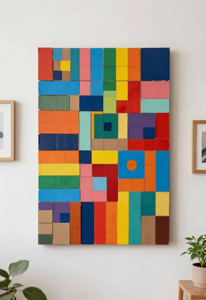 15 Cardboard Wall Art Ideas That Look Like Real Canvas - 10. Cardboard Mosaics 1