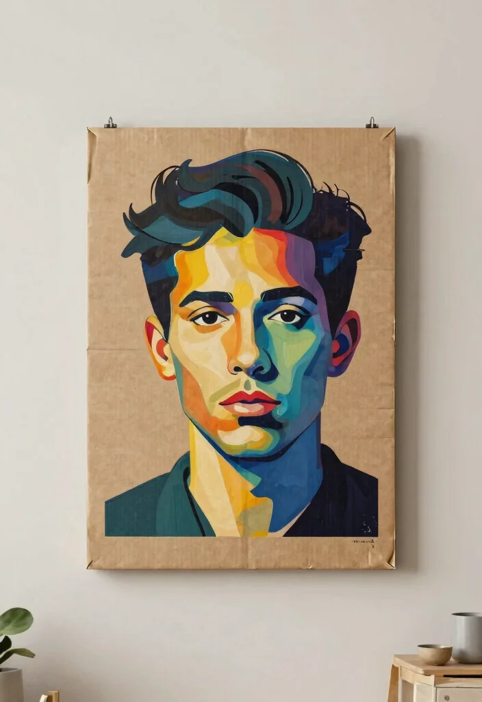 15 Cardboard Wall Art Ideas That Look Like Real Canvas - 11. Cardboard Portraits 1