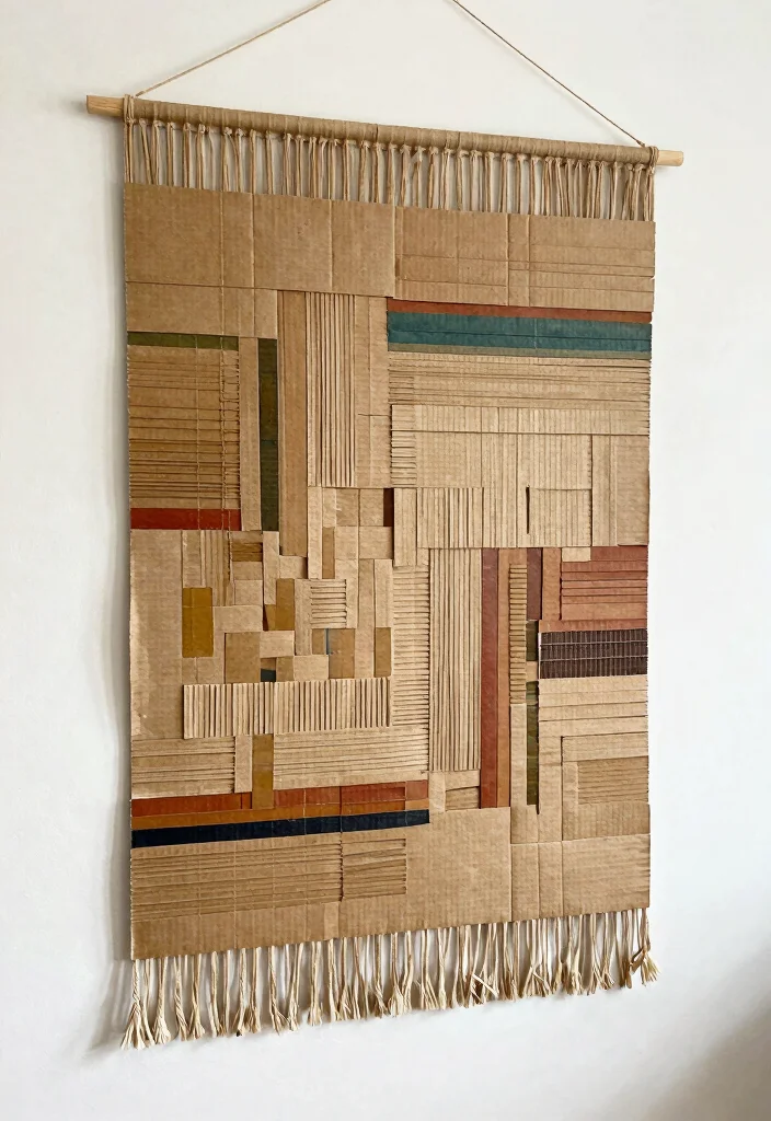 15 Cardboard Wall Art Ideas That Look Like Real Canvas - 14. Cardboard Tapestries 1