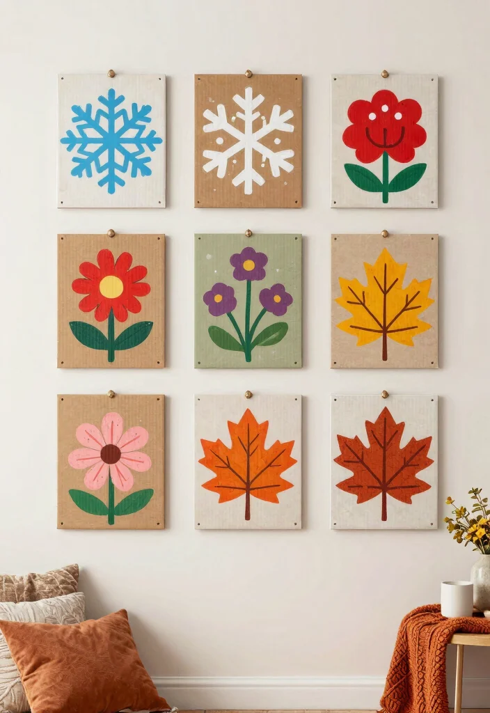 15 Cardboard Wall Art Ideas That Look Like Real Canvas - 15. Seasonal Cardboard Decor 1