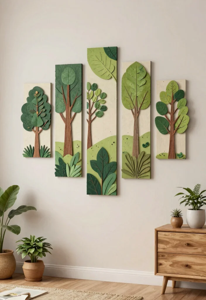 15 Cardboard Wall Art Ideas That Look Like Real Canvas - 6. Nature-Inspired Wall Art 1