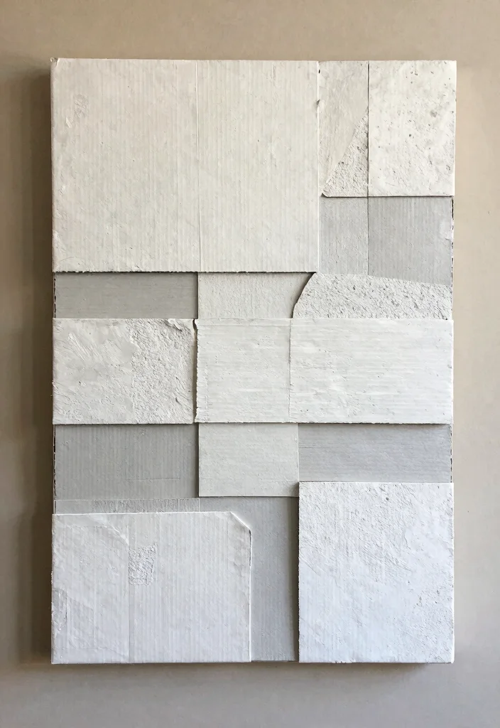 15 Cardboard Wall Art Ideas That Look Like Real Canvas - 8. Textured Cardboard Art 1