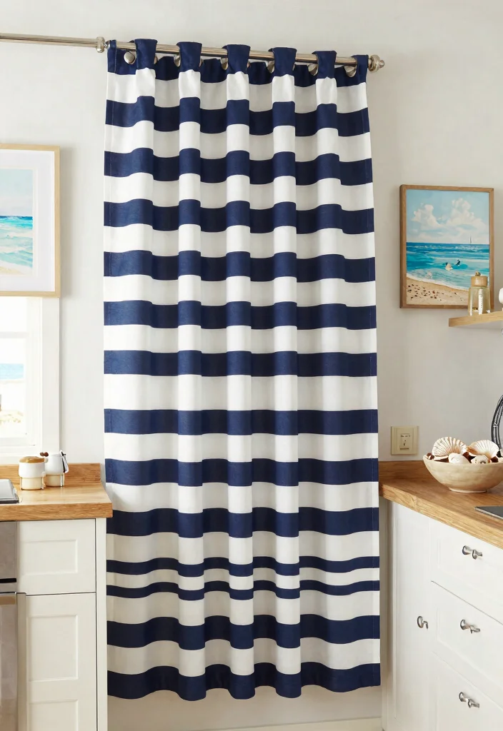 15 Farmhouse Kitchen Curtains That Don't Look Too Country - 12. Nautical Stripes 1