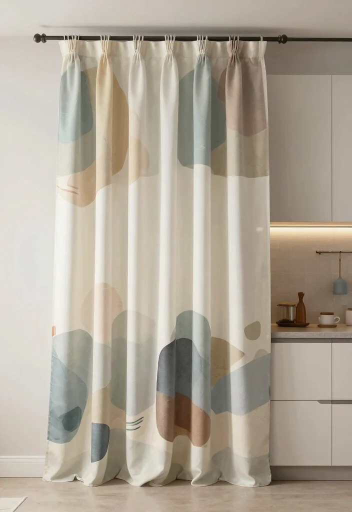 15 Farmhouse Kitchen Curtains That Don't Look Too Country - 13. Artistic Prints 1