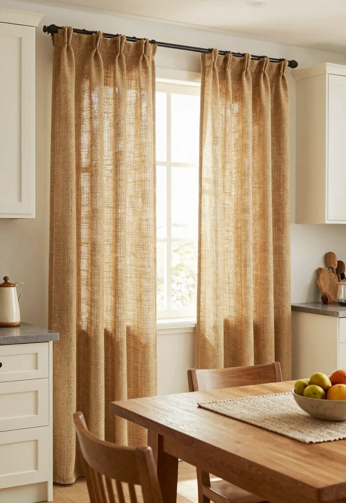 15 Farmhouse Kitchen Curtains That Don't Look Too Country - 9. Textured Fabrics 1